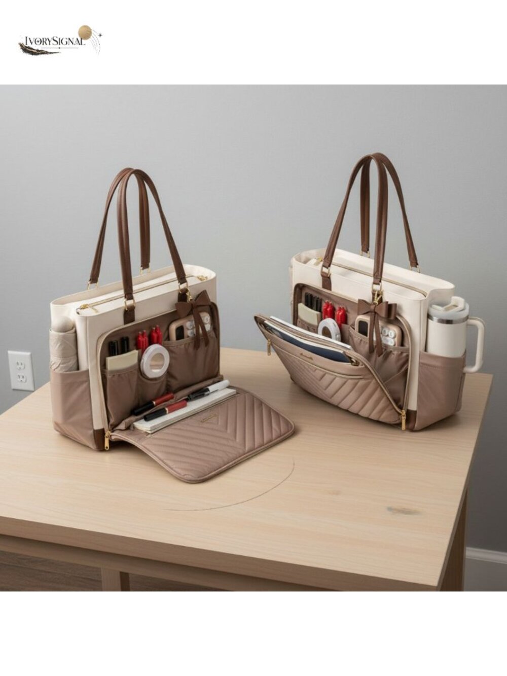 Laptop Tote Bag for Women Quilted Computer Briefcase Shoulder Bag 15.6 Inch